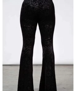 New In Killstar Magick Mourning Velvet Flare 70's Trousers Black