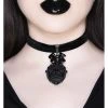 Killstar Sorrows Skull Choker Necklace Black New In
