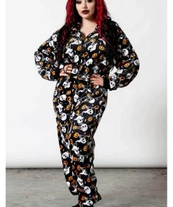New In Killstar Haunted Pumpkin Onesie Black