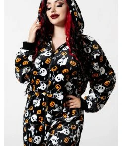 New In Killstar Haunted Pumpkin Onesie Black