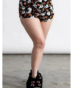 Killstar Haunted Pumpkin Pyjama Shorts Black New In