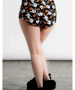 Killstar Haunted Pumpkin Pyjama Shorts Black New In