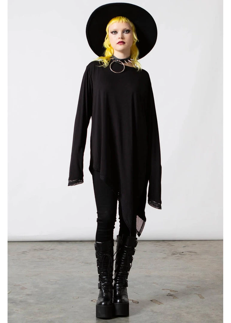 New In Killstar Manticore Mesh Top Black