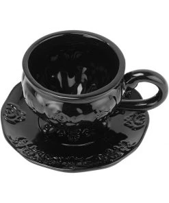 Killstar Daemon Teacup & Saucer Black New In