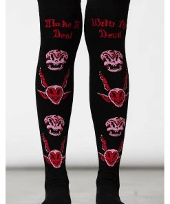 Killstar Pact Devil Long Socks Black New In