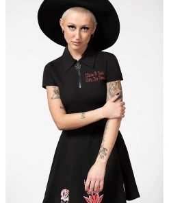 New In Killstar Devil's Contract Collar Dress Black