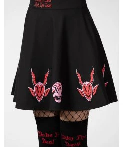 Killstar Covenant Skater Skirt Black