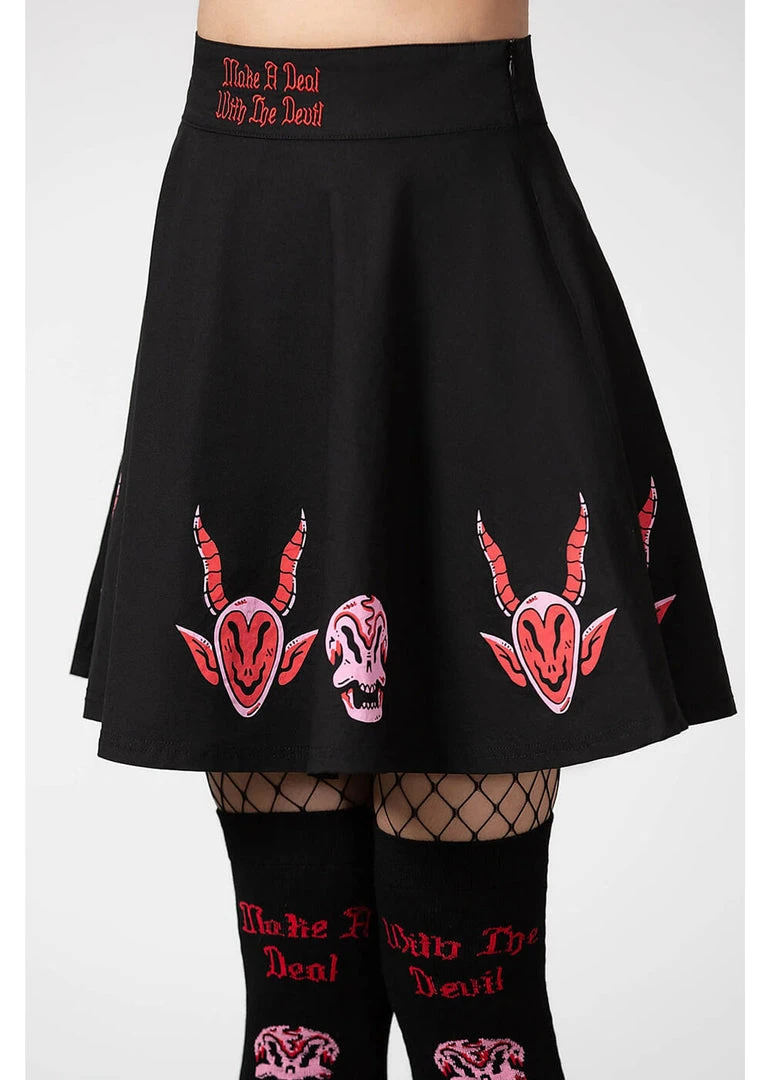 Killstar Covenant Skater Skirt Black