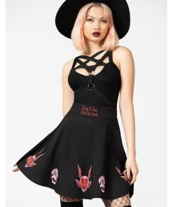 Killstar Covenant Skater Skirt Black