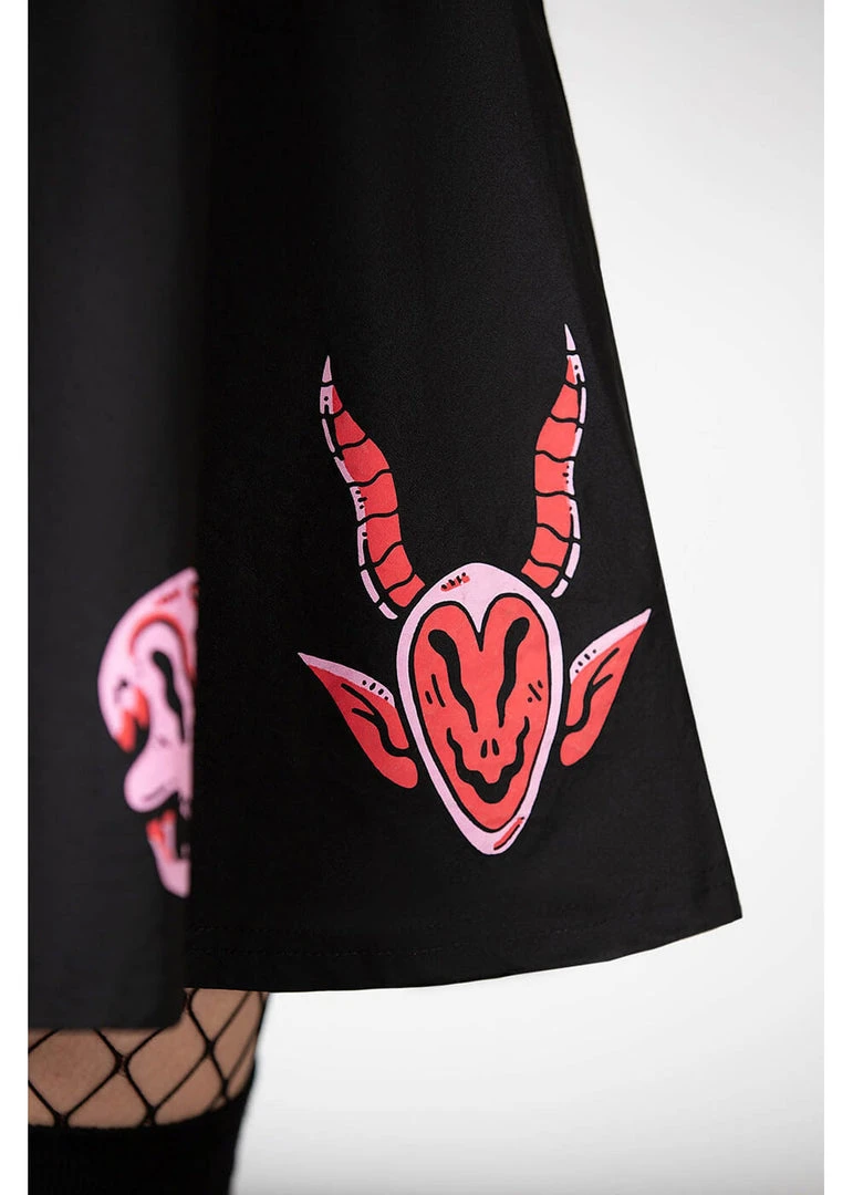 Killstar Covenant Skater Skirt Black