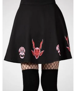 Killstar Covenant Skater Skirt Black