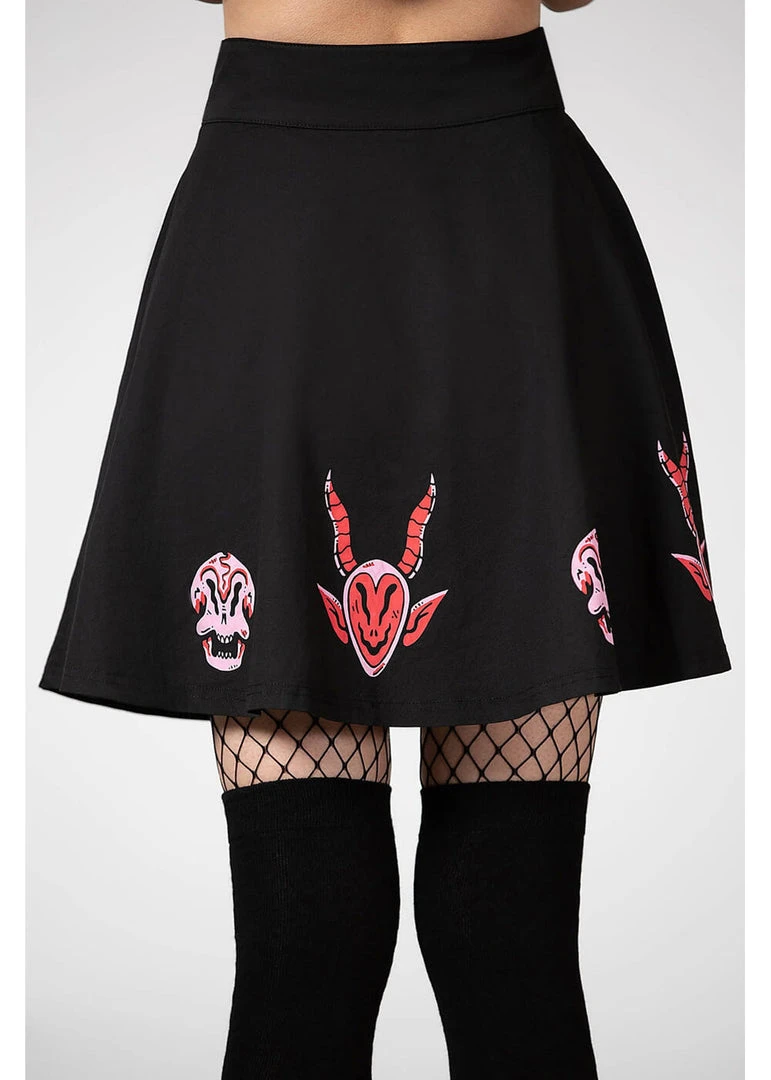 Killstar Covenant Skater Skirt Black