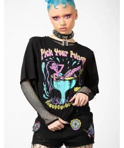 Killstar Pick Your Poison Box Crop Top Black New In