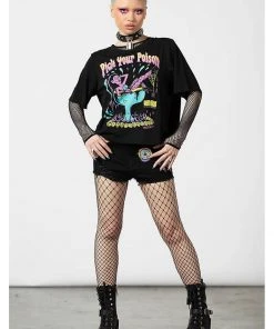 Killstar Pick Your Poison Box Crop Top Black New In