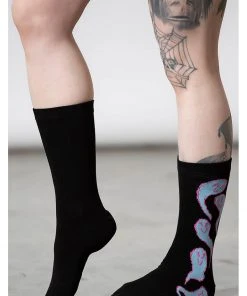 New In Killstar Phantom Ghosts Socks Black