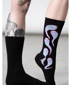 New In Killstar Phantom Ghosts Socks Black