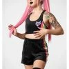 Killstar Groovy Rainbow Velour Shorts Black