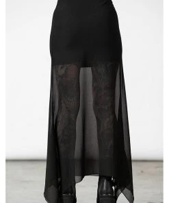Killstar Death Star Mesh Maxi Skirt Black