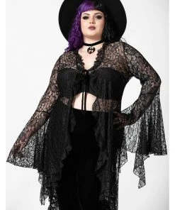Killstar Vilania 70's Lace Duster Black