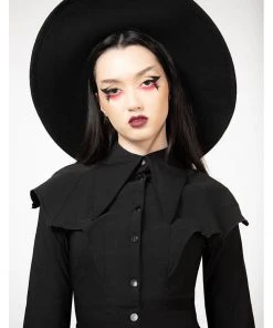 Killstar Magda Winged Shirt Blouse Black New In