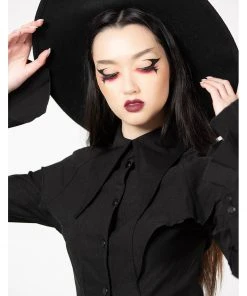 Killstar Magda Winged Shirt Blouse Black New In