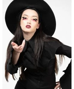 Killstar Magda Winged Shirt Blouse Black New In