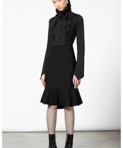 Killstar Chantra Pencil Skirt Black