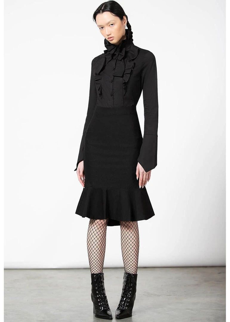 Killstar Chantra Pencil Skirt Black