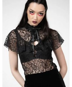 Killstar Sylvia Lace 40's Top Black New In