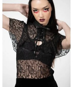Killstar Sylvia Lace 40's Top Black New In