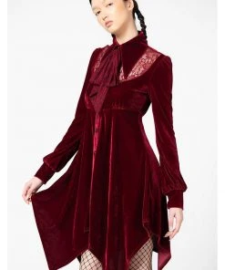 Killstar Nymyra Velvet Cameo 60's Dress Blood Red New In