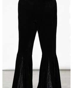 New In Killstar Marisol Velvet 70's Flare Bell Bottoms Trousers Black