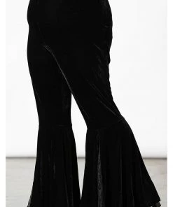 New In Killstar Marisol Velvet 70's Flare Bell Bottoms Trousers Black