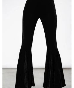 New In Killstar Marisol Velvet 70's Flare Bell Bottoms Trousers Black