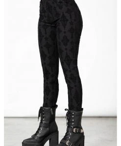 Killstar Nora Flocked Trousers Black New In
