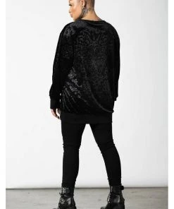 Killstar Blasphemia Velvet Sweatshirt Black
