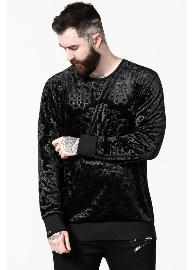 Killstar Blasphemia Velvet Sweatshirt Black
