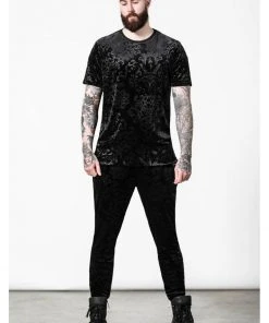 Killstar Blasphemia Velvet T-Shirt Black New In