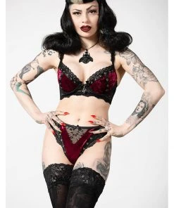 Killstar Sacred Spirits Velvet Bralet Bloodred New In