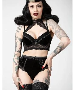 New In Killstar Mercy Lace Bra Black