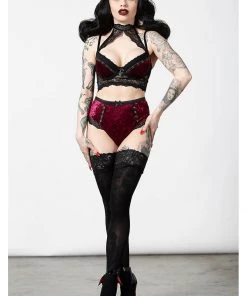 Killstar Mercy Lace Bra Bloodred New In