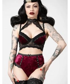 Killstar Mercy Lace Bra Bloodred New In