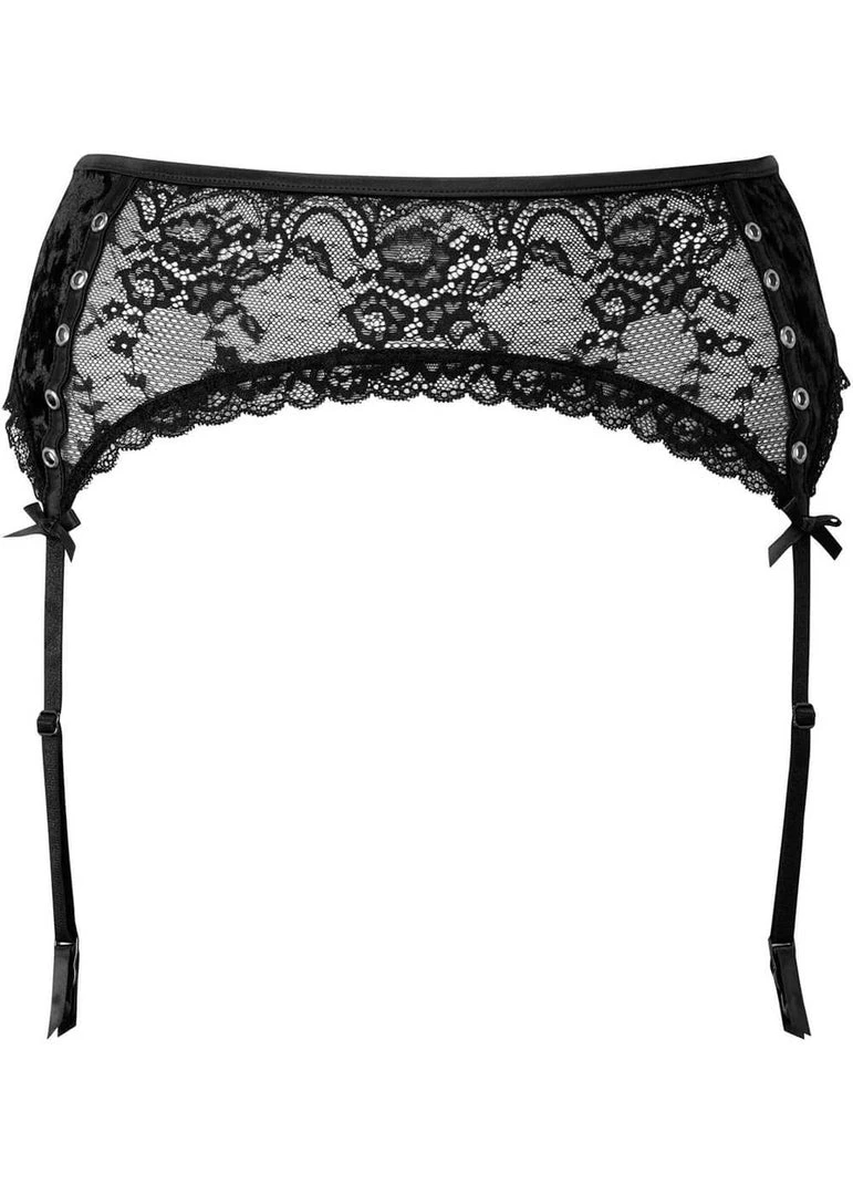 Killstar Mercy Lace Garter Belt Black