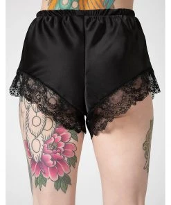 Killstar Severina Satin Shorts Black