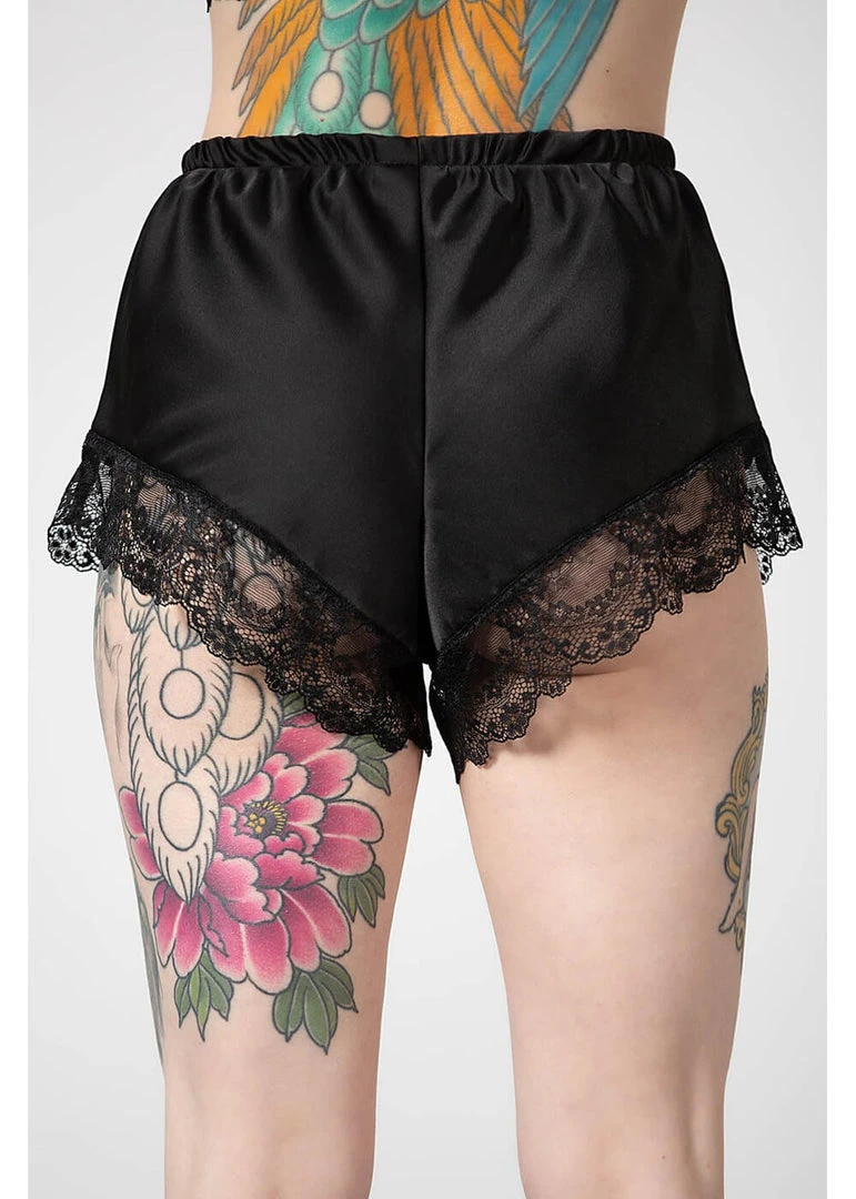 Killstar Severina Satin Shorts Black