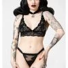 Killstar Be Veiled Lace Panty Black New In