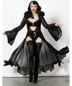 Killstar Mother Spirits Mesh Duster Cloak Black