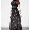 Killstar Kleadora Mesh Maxi Skirt Black