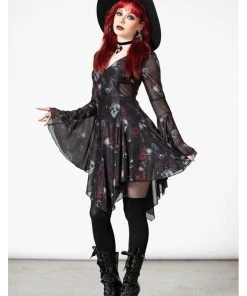 New In Killstar Bellflora Mesh Dress Black