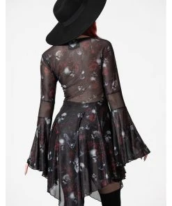 New In Killstar Bellflora Mesh Dress Black